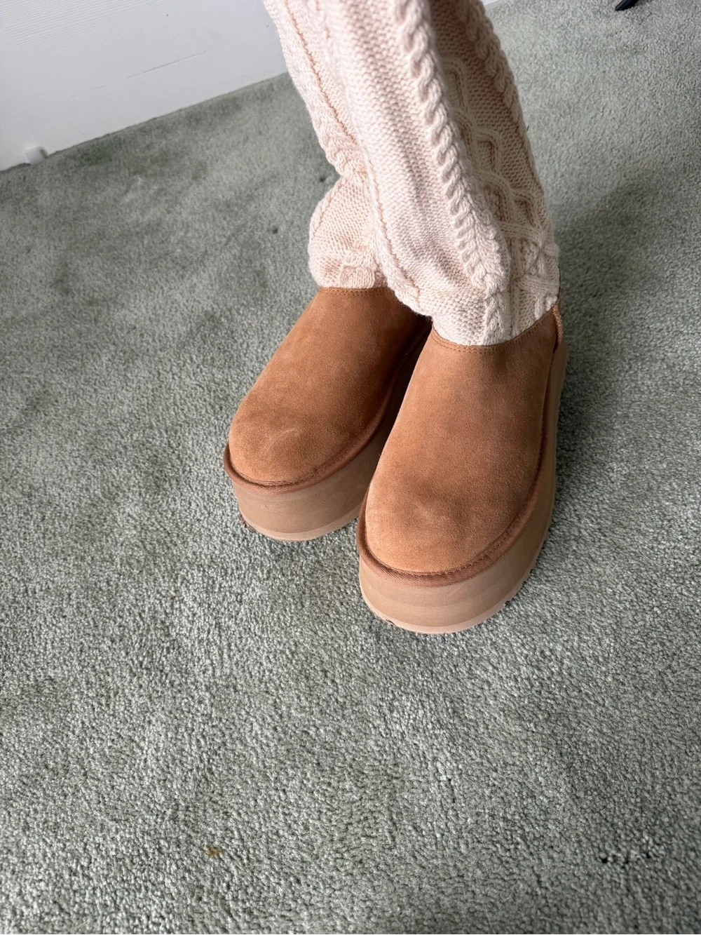 UGG Platform Slip-On Boots in Tan